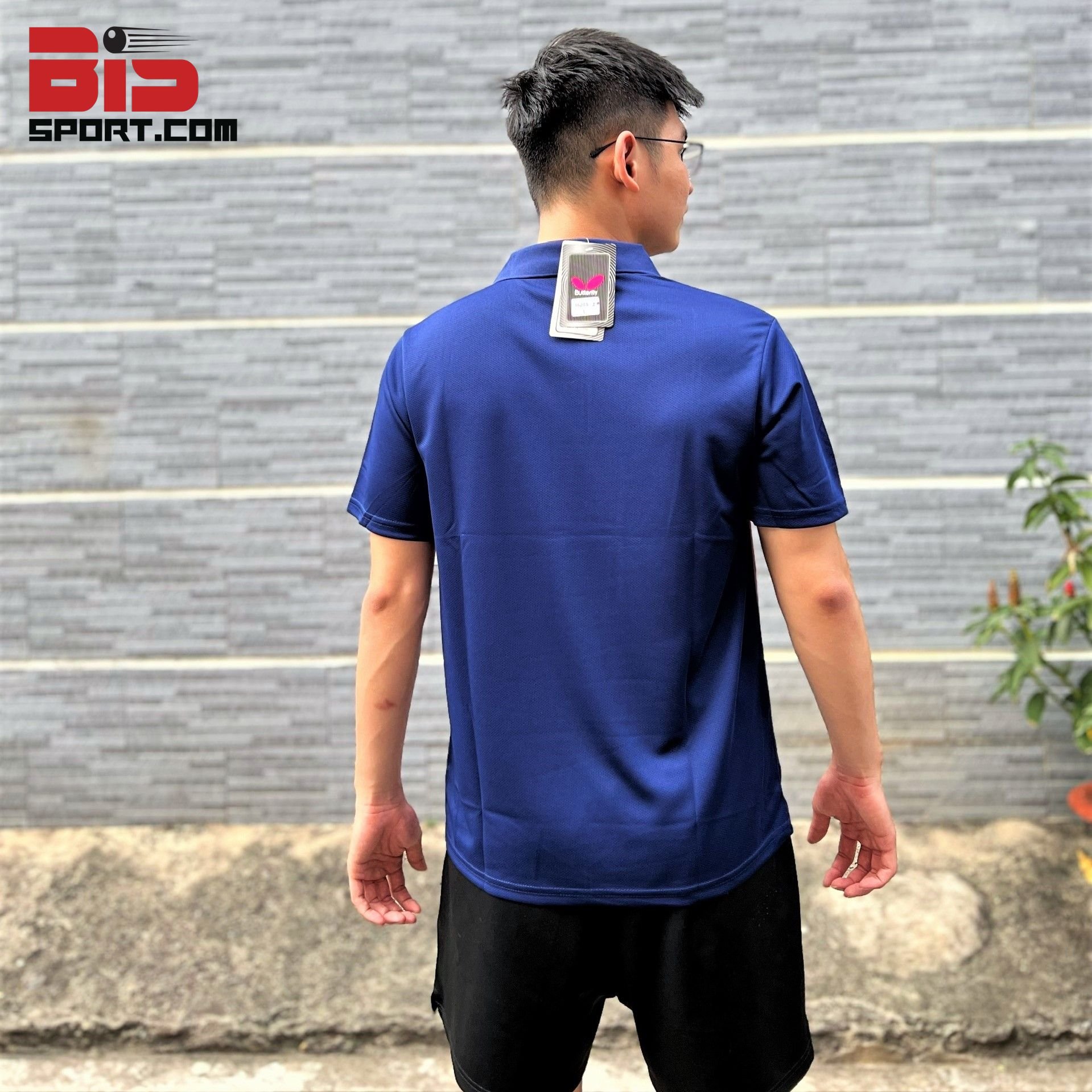 Áo Bóng Bàn Butterfly Có Cổ 36203 Nam Cao Cấp Loại F1 - Màu Xanh hồng